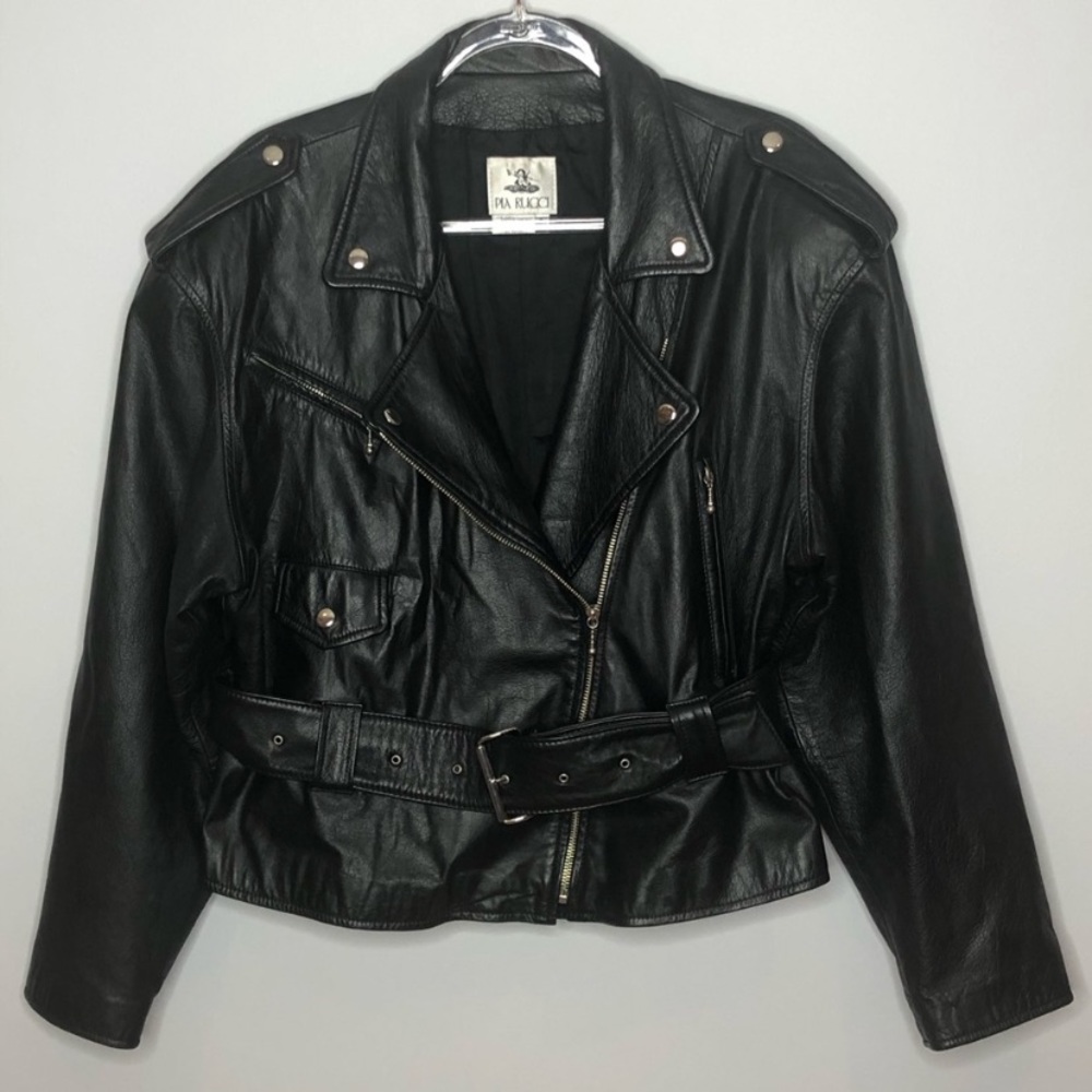 COPY - Vintage Contempo Casuals black moto Leathe…